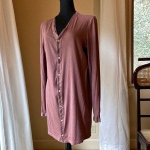 Earth by CP Shades. Button Down Shirt Cardigan. Organic Cotton/Linen. USA